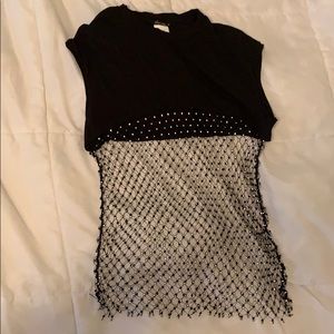See through rhinestone top